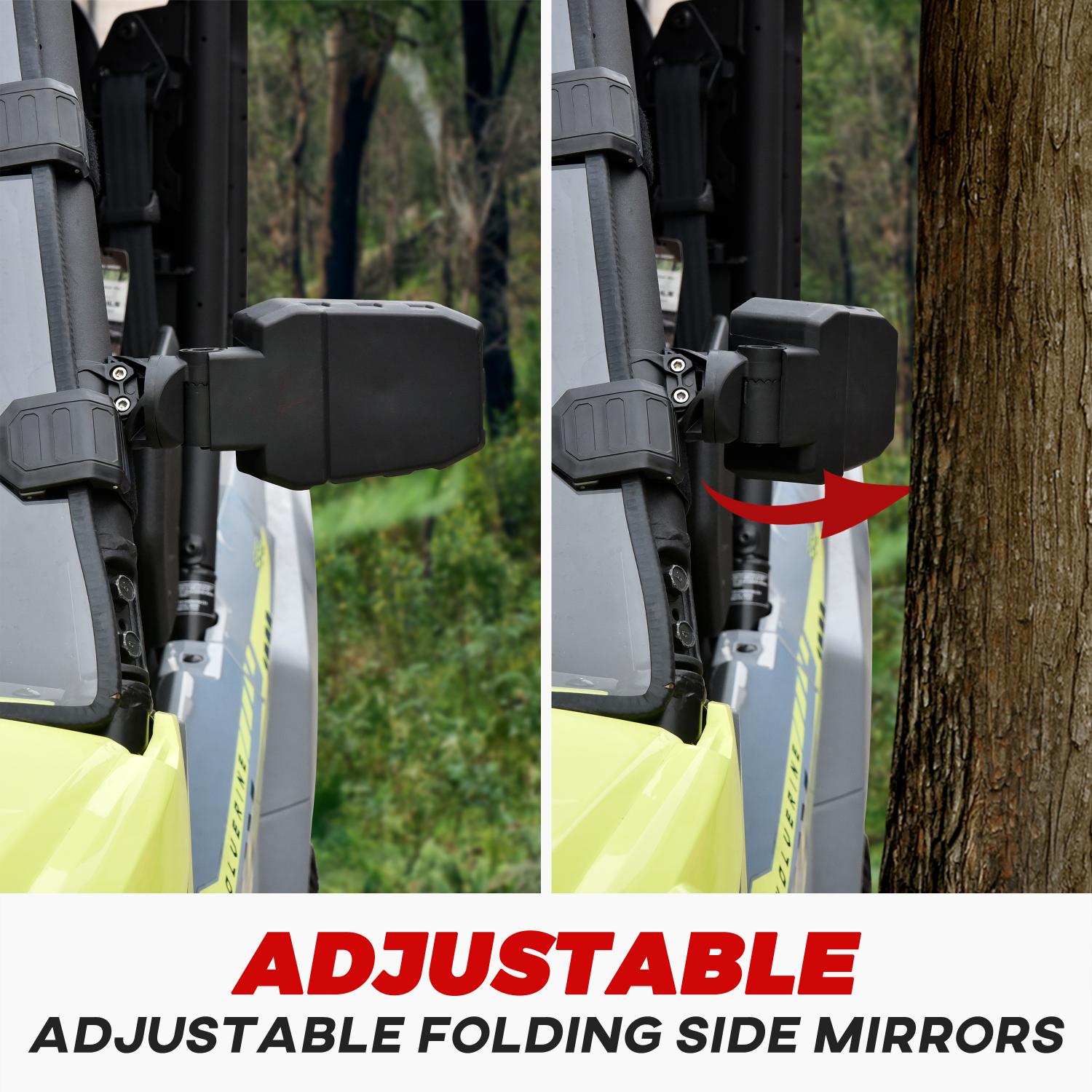Adjustable Folding Rearview Side Mirrors for Yamaha RMAX2/ RMAX4 2021-2023 - Image 3