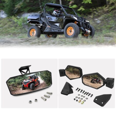 Adjustable Rearview Mirror and Side Rear View Mirrors Kit for Can-Am Maverick Trail Sport Commander 2018-2023