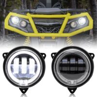 LED Low Beam Headlights with Halo Ring DRL for Can-Am Outlander 500 650 800 850 1000 XMR STD XT XT-P 2012-2022