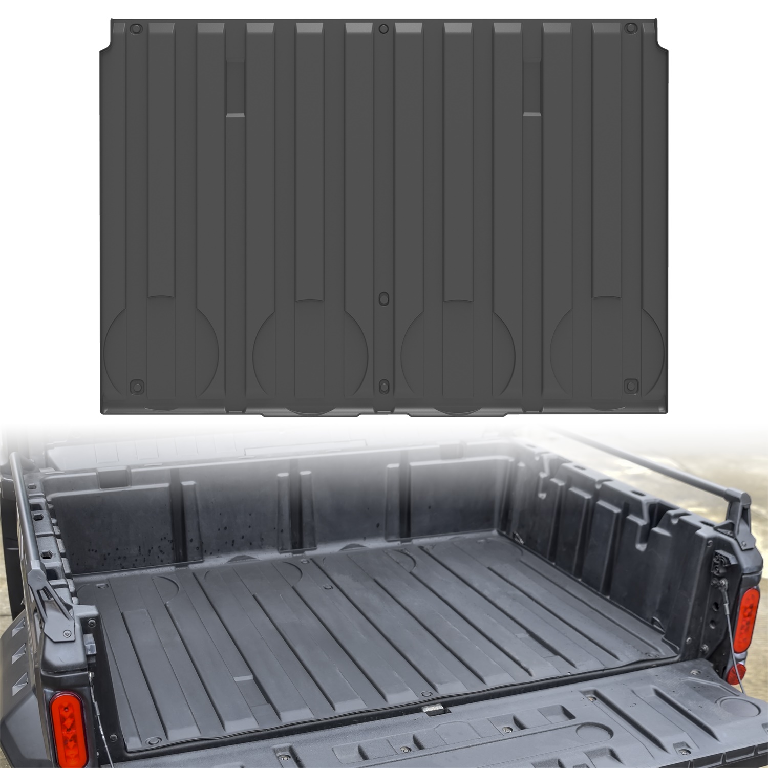 Rubber Rear Cargo Bed Mat Slush Liner for Can-Am Defender HD5 / HD8 / HD10 / MAX 2016-2023