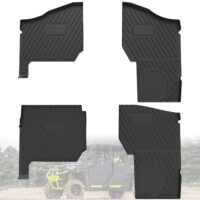 TPE Floor Mats Front Rear Row Floor Liners All Weather Protection Slush Mats for Polaris Ranger Crew XP 1000