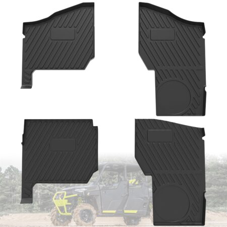TPE Floor Mats Front Rear Row Floor Liners All Weather Protection Slush Mats for Polaris Ranger Crew XP 1000