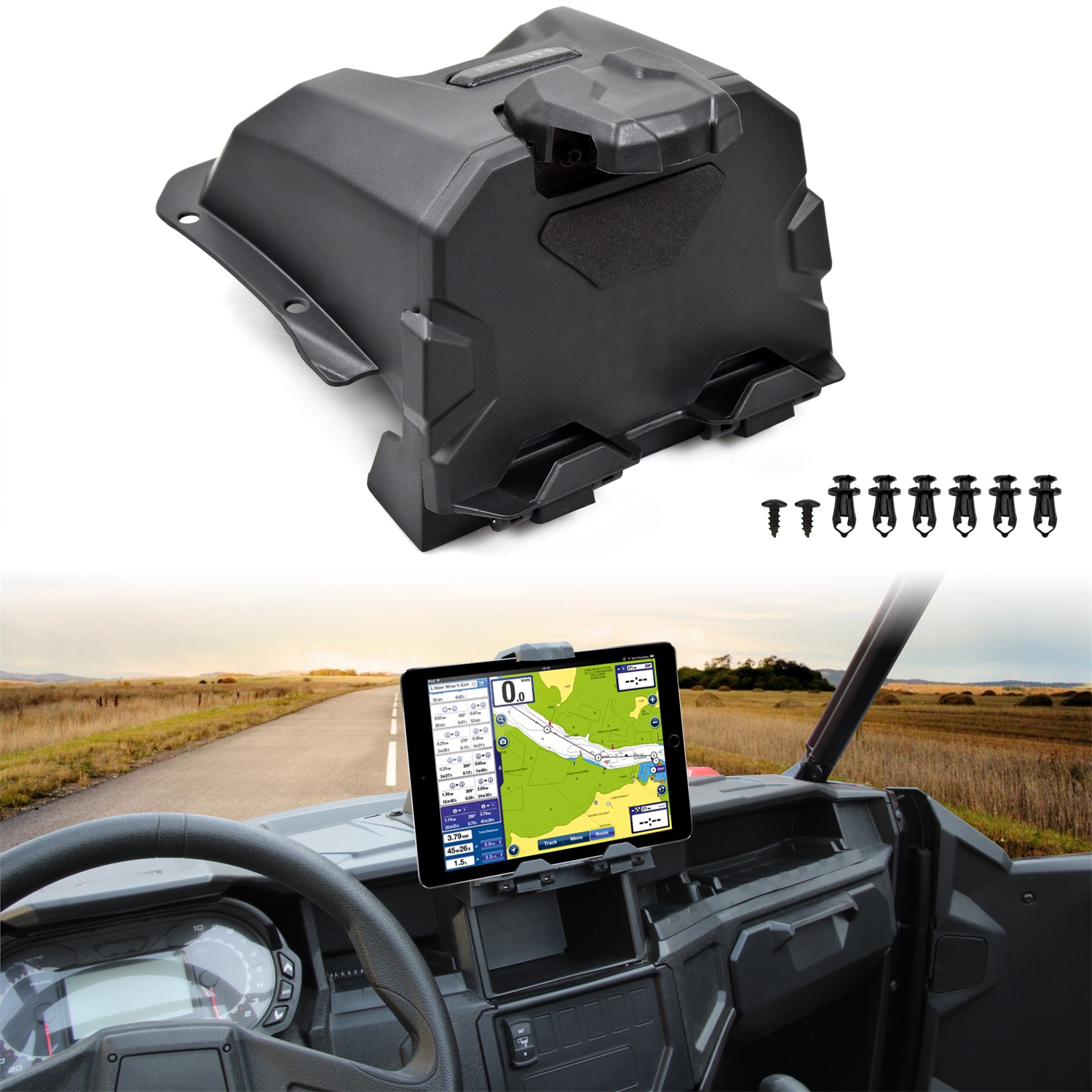 Tablet & GPS Mount For Can-Am Maverick X3 & Max 2017-2022 – Black – 6 Month Warranty