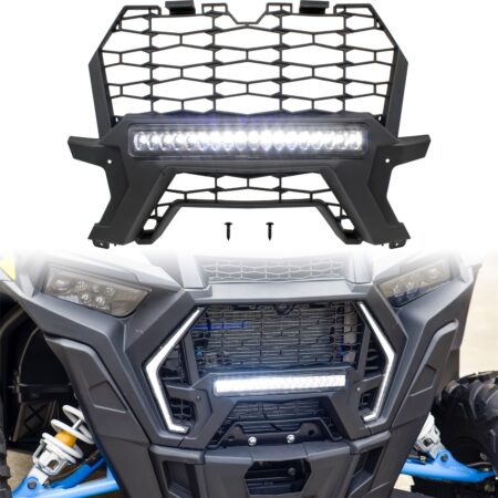 Front Mesh Grille with LED Light Bar for Polaris RZR XP 1000 XP4 Turbo