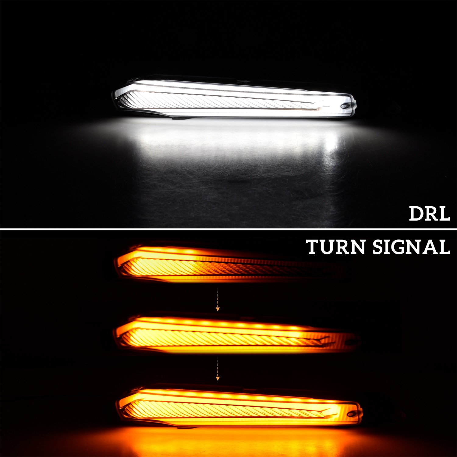 thumbnail image 2 of SAUTVS LED Turn Signal Daytime Running Lights For Can-Am Spyder, Front DRL Turn Signal With Yellow Flashing Lights For Can Am Spyder RT 2020-2025 Accessories (2PCS, Replace #219401024 2 of 14