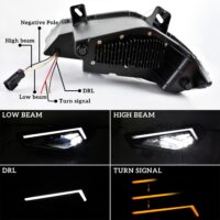 LED Headlights with High-Low Beams DRL Turn Signal Light for Polaris Ranger Crew XP 1000 - Image 2