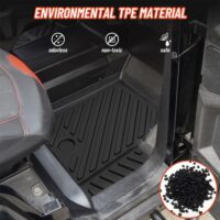 TPE Anti-Slip Floor Mats Front Row Floor Liners for Polaris General 1000 - Image 2