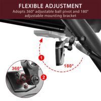 Rear View Convex Center Mirror for Polaris RZR PRO XP / Can Am X3 / Trail / Kawasaki / Talon / Pioneer - Image 3
