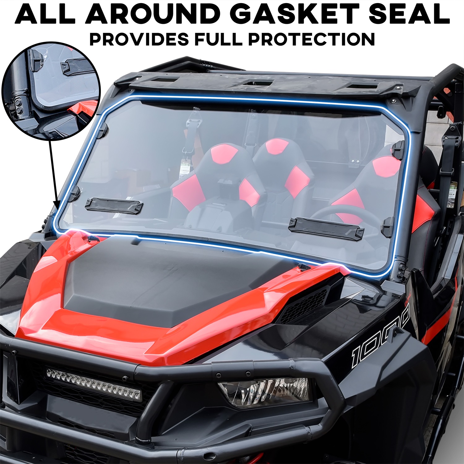 Front Full Windshield for Polaris General 1000 / 4 1000 / General XP / XP 4 1000 - Image 3