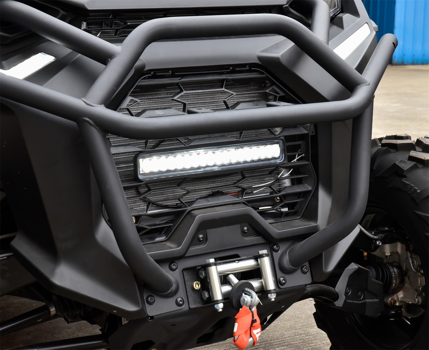 Black Mesh Grille with LED Light Bar for Can Am Commander & MAX 2021-2023 - Image 3