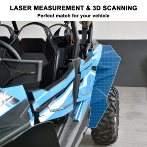 Wider Front Mud Flaps & Rear Fender Flares Kit for Polaris RZR XP/XP 4 1000 - Image 4