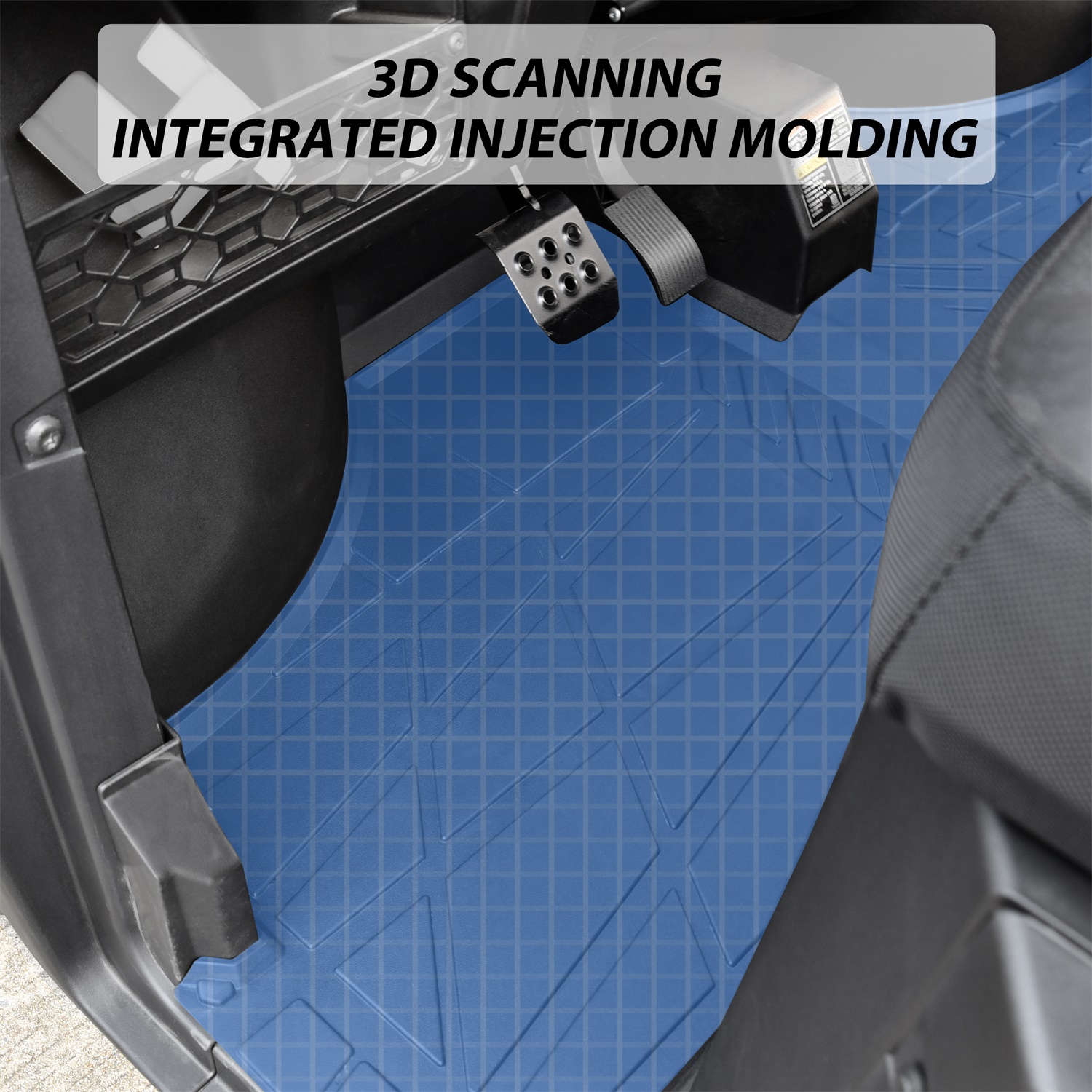 TPE Front Floor Mats Front Row Floor Liners All Weather Protection Slush Mats for Polaris Ranger SP 570 / Crew SP 570 - Image 4