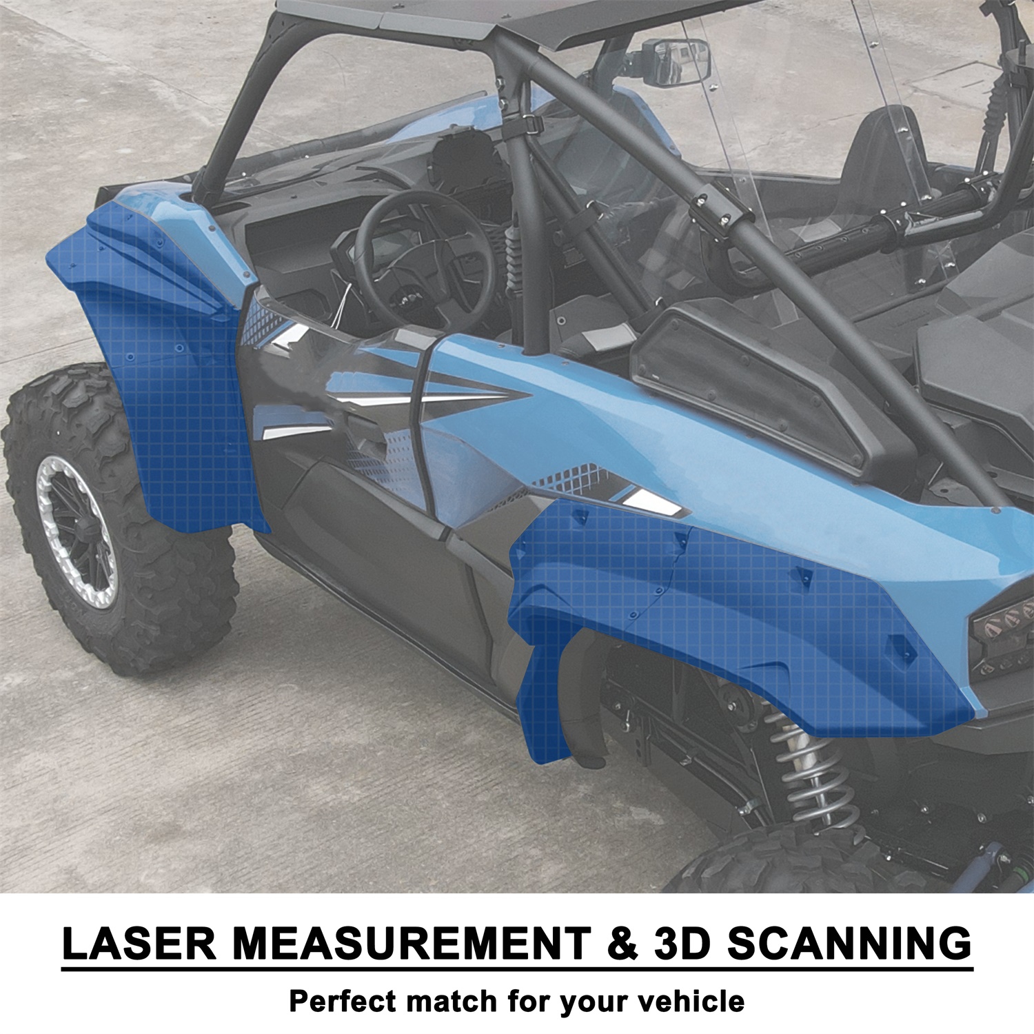 Front & Rear XXL Wider Fender Flares Kit for Kawasaki Teryx KRX 1000 2020-2023 - Image 4