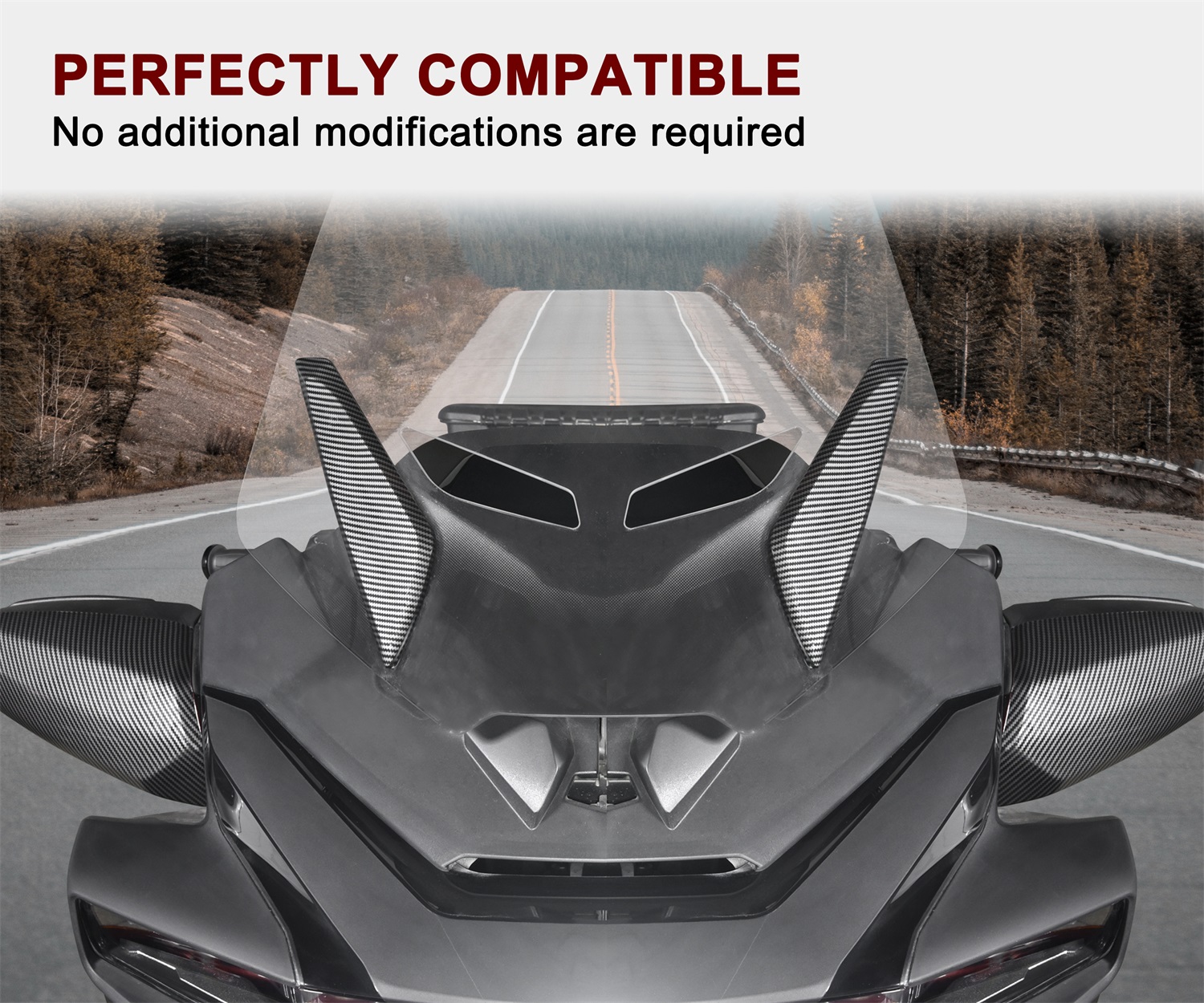 Carbon Fiber Pattern Front Windshield Trims for Can-Am Spyder RT 2020-2023 - Image 4