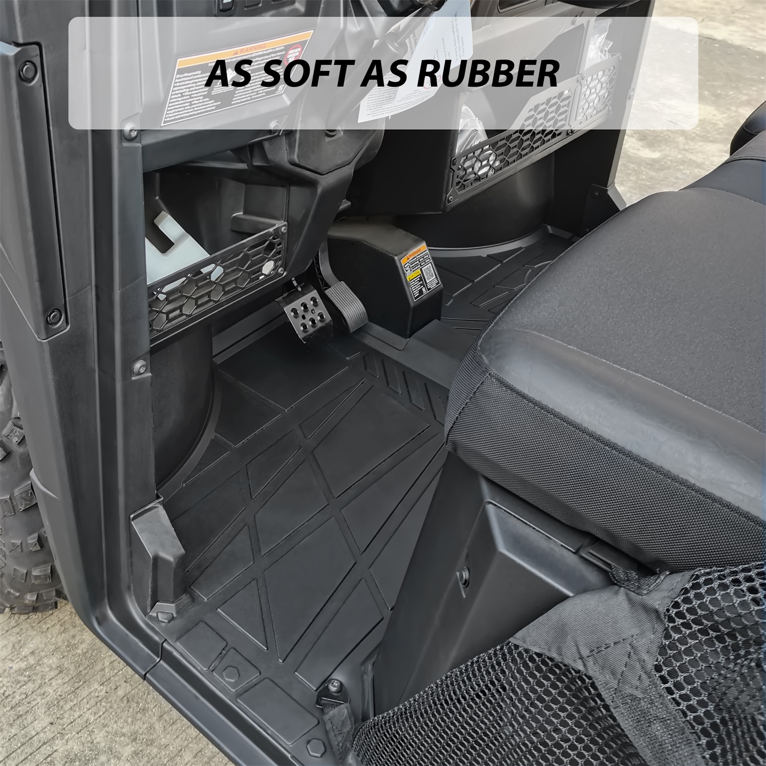 TPE Front Floor Mats Front Row Floor Liners All Weather Protection Slush Mats for Polaris Ranger SP 570 / Crew SP 570 - Image 5