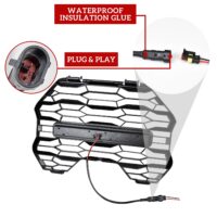 Black Mesh Grille with LED Light Bar for Can Am Commander & MAX 2021-2023 - Image 5