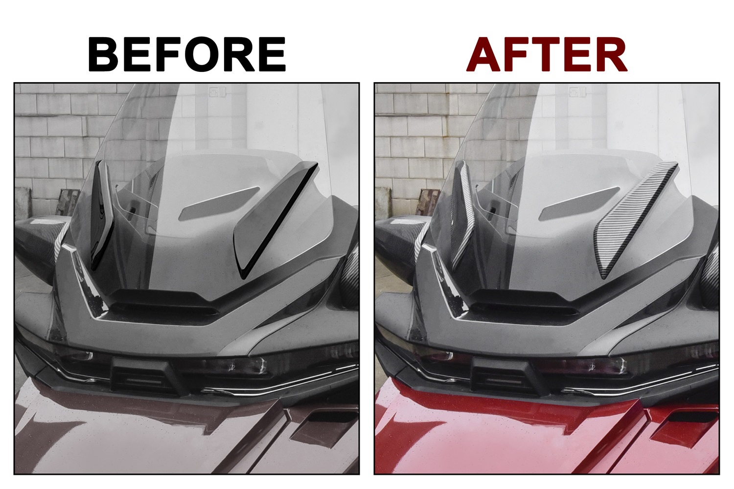 Carbon Fiber Pattern Front Windshield Trims for Can-Am Spyder RT 2020-2023 - Image 5