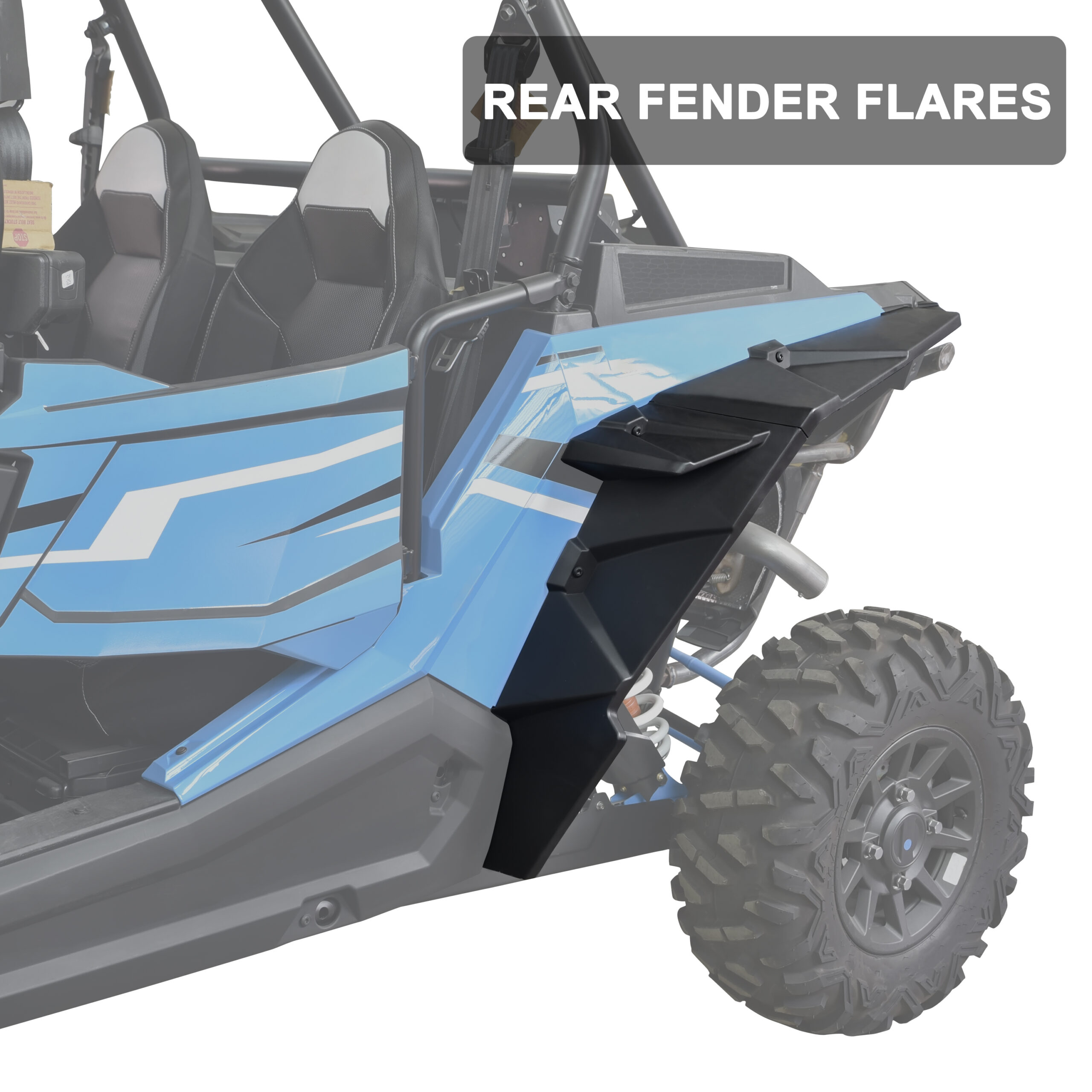 Wider Front Mud Flaps & Rear Fender Flares Kit for Polaris RZR XP/XP 4 1000 - Image 6