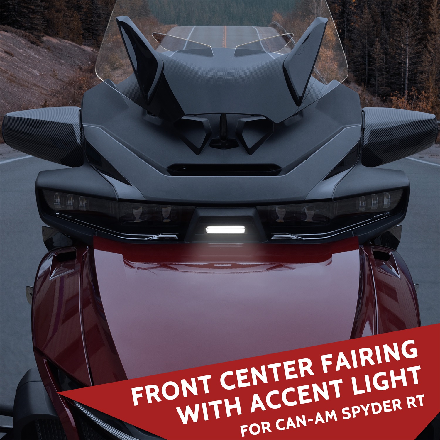 Front Center Fairing with Accent Light for Can-Am Spyder RT 2020-2023 - Image 6