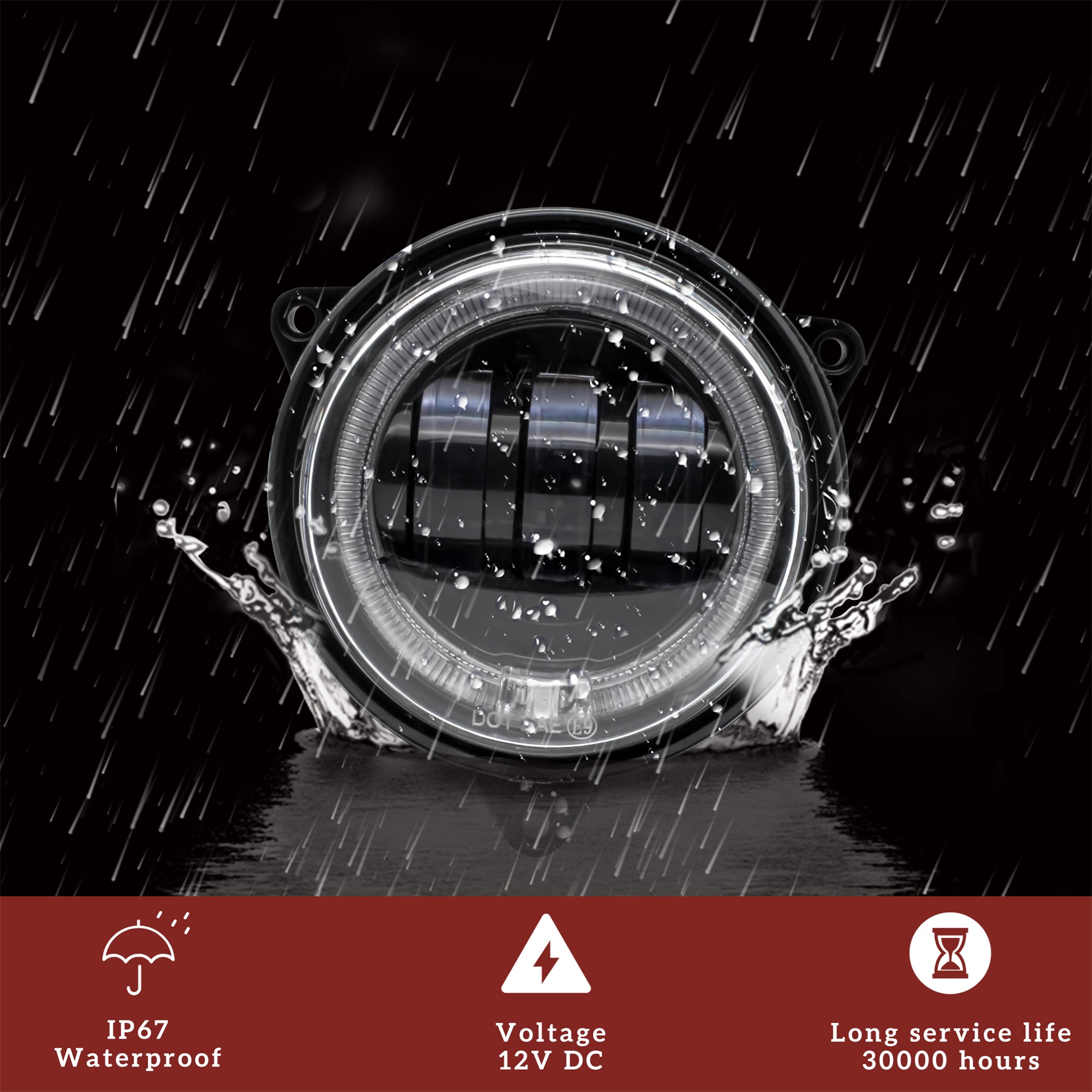 LED Low Beam Headlights with Halo Ring DRL for Can-Am Outlander 500 650 800 850 1000 XMR STD XT XT-P 2012-2022 - Image 6