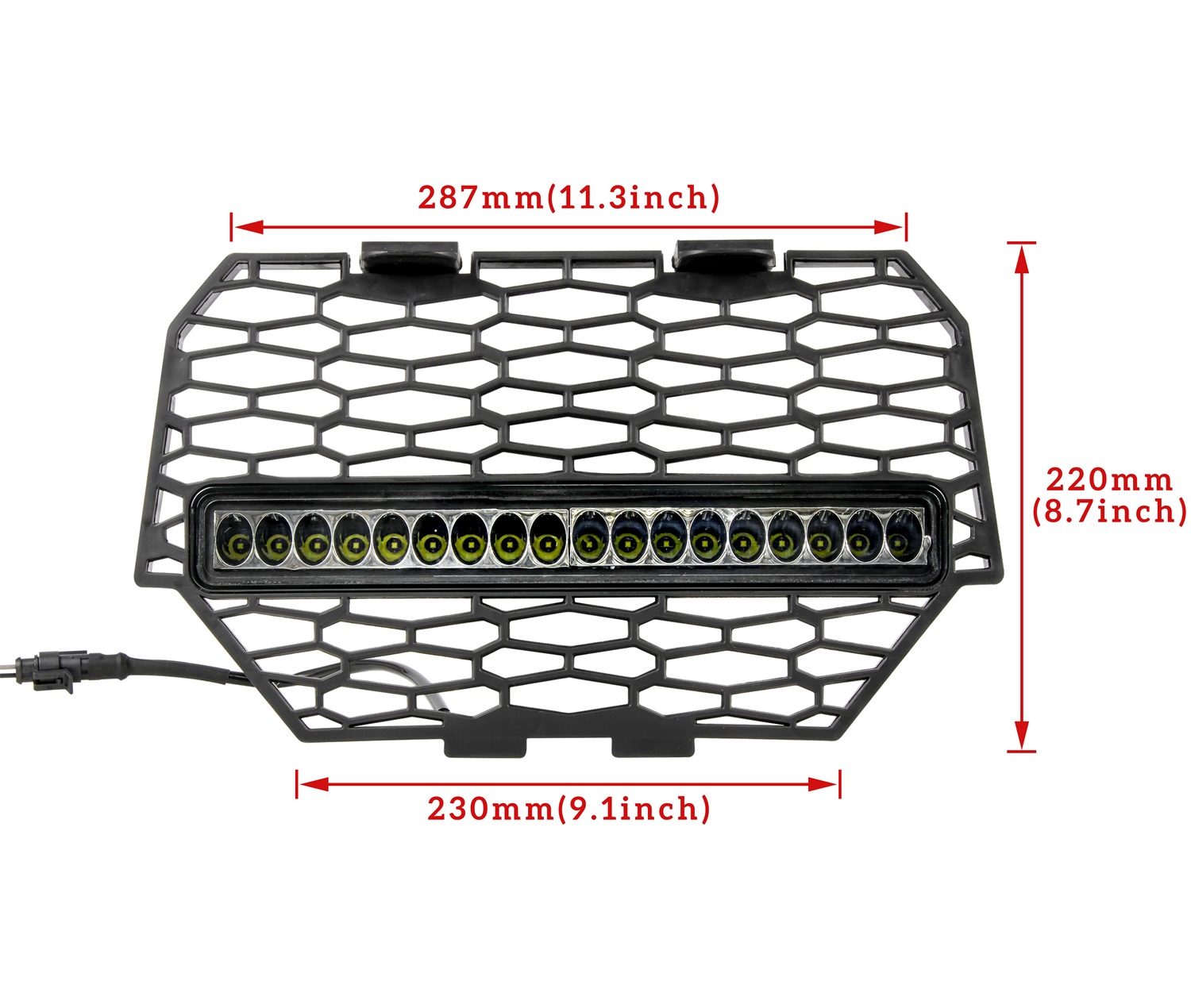 Mesh Grille with LED Light Bar for Polaris RZR XP 1000 XC 900 - Image 6