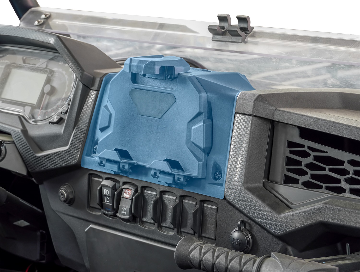 Electronic Device Holder with Storage Box Organizer Tray for Polaris RZR XP - Image 7