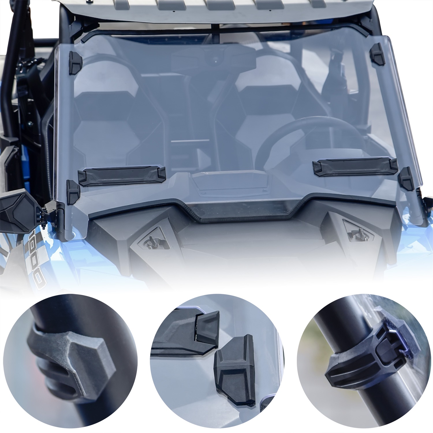 Hard Coat Poly Full Windshield for Polaris RZR XP XP4 1000 Accessories - Image 7