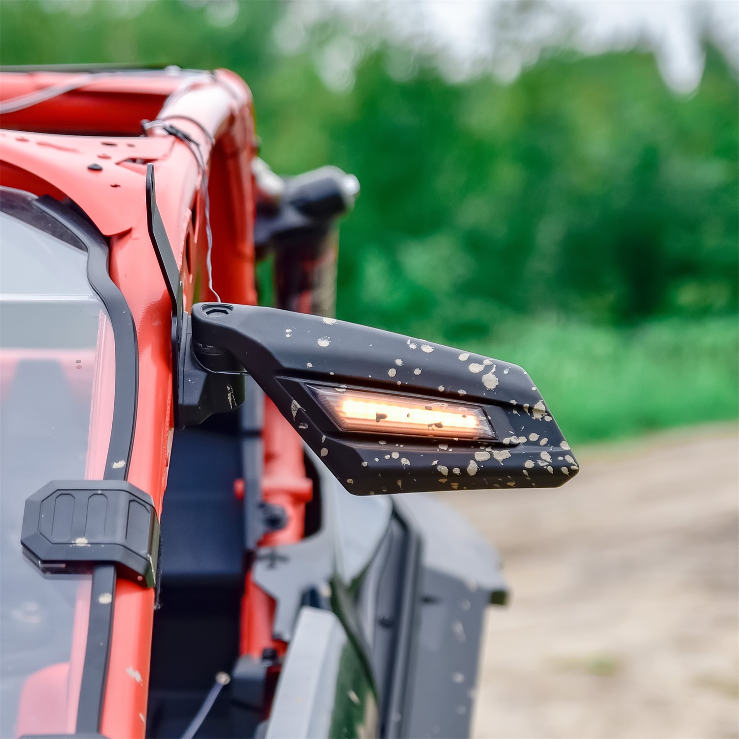 Rear View Side Mirrors with LED Turn Signal Lights for Can Am Maverick X3 2017-2022 - Image 3