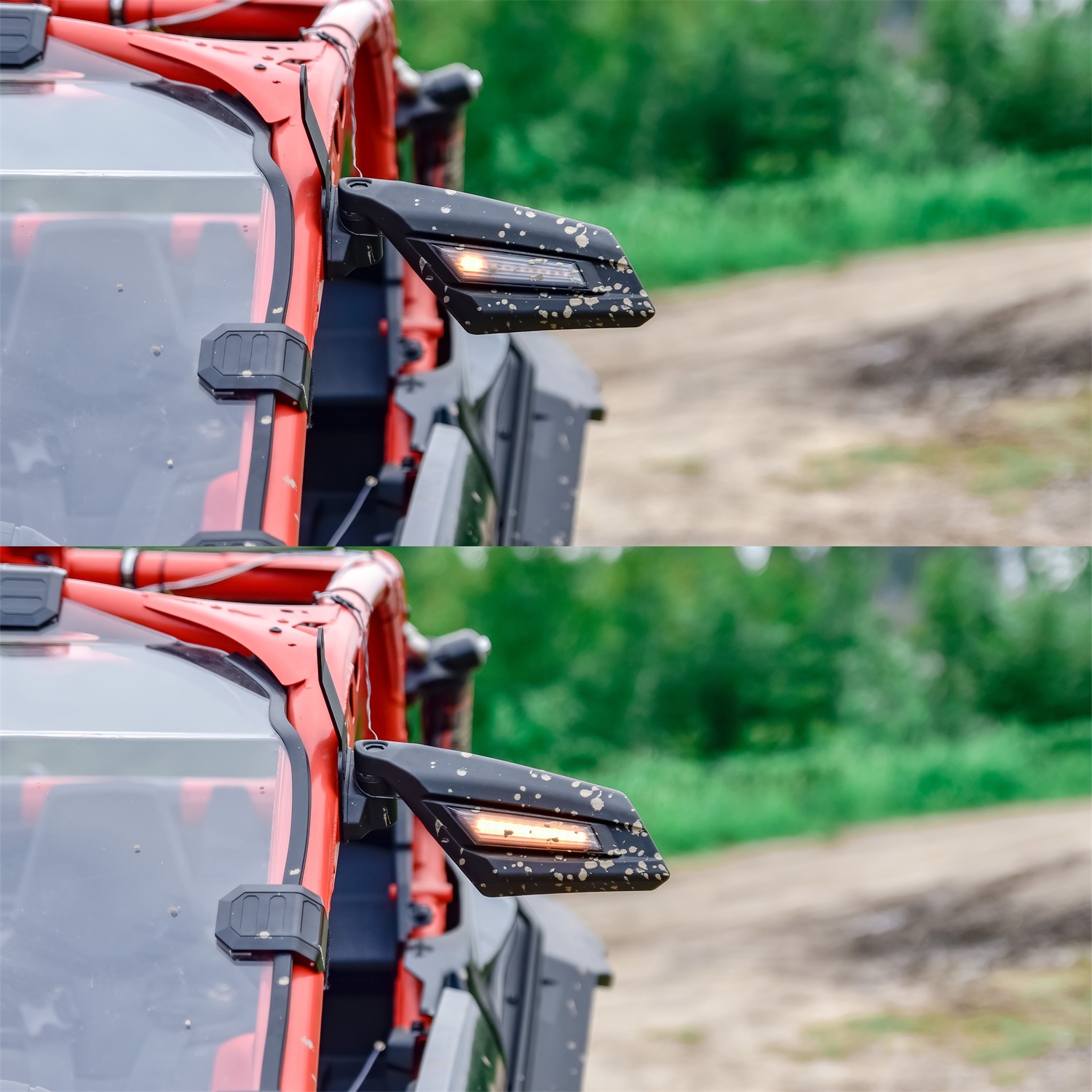 Rear View Side Mirrors with LED Turn Signal Lights for Can Am Maverick X3 2017-2022 - Image 4