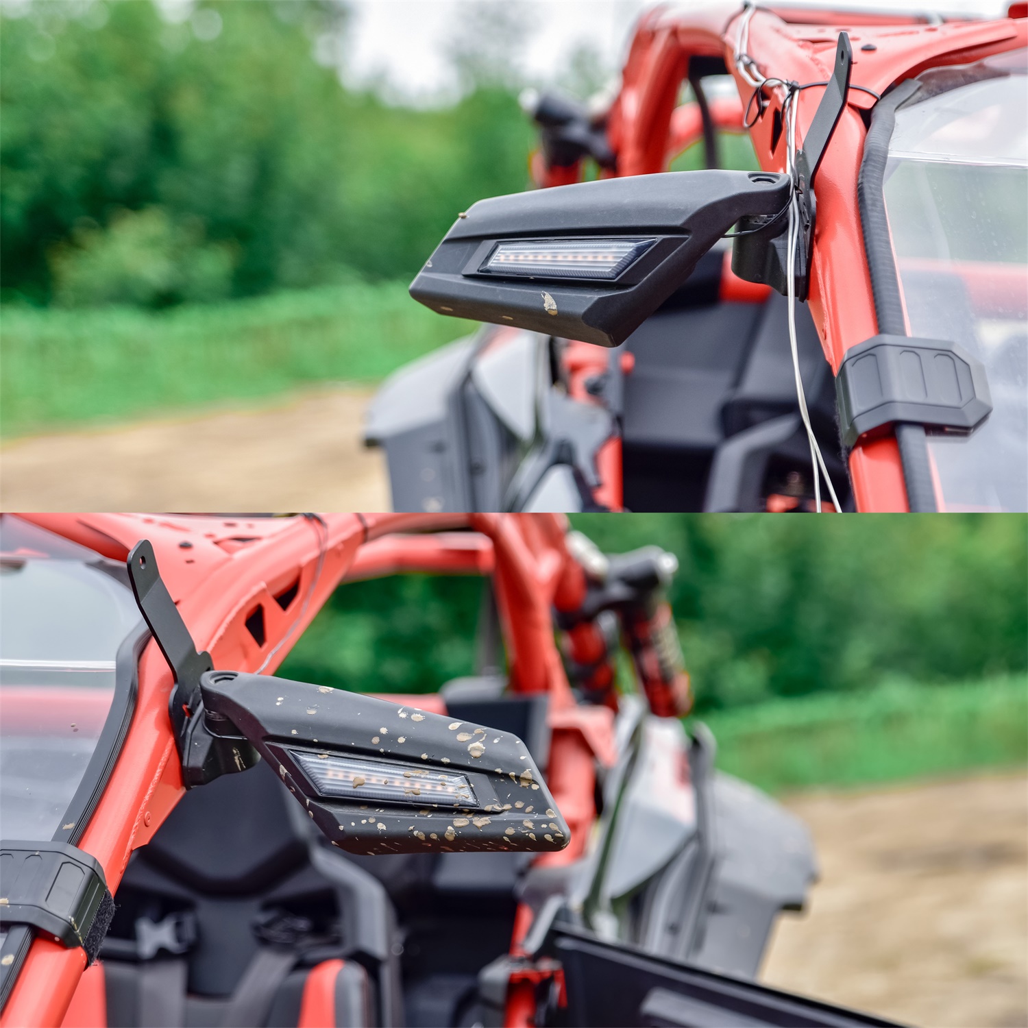 Rear View Side Mirrors with LED Turn Signal Lights for Can Am Maverick X3 2017-2022 - Image 5