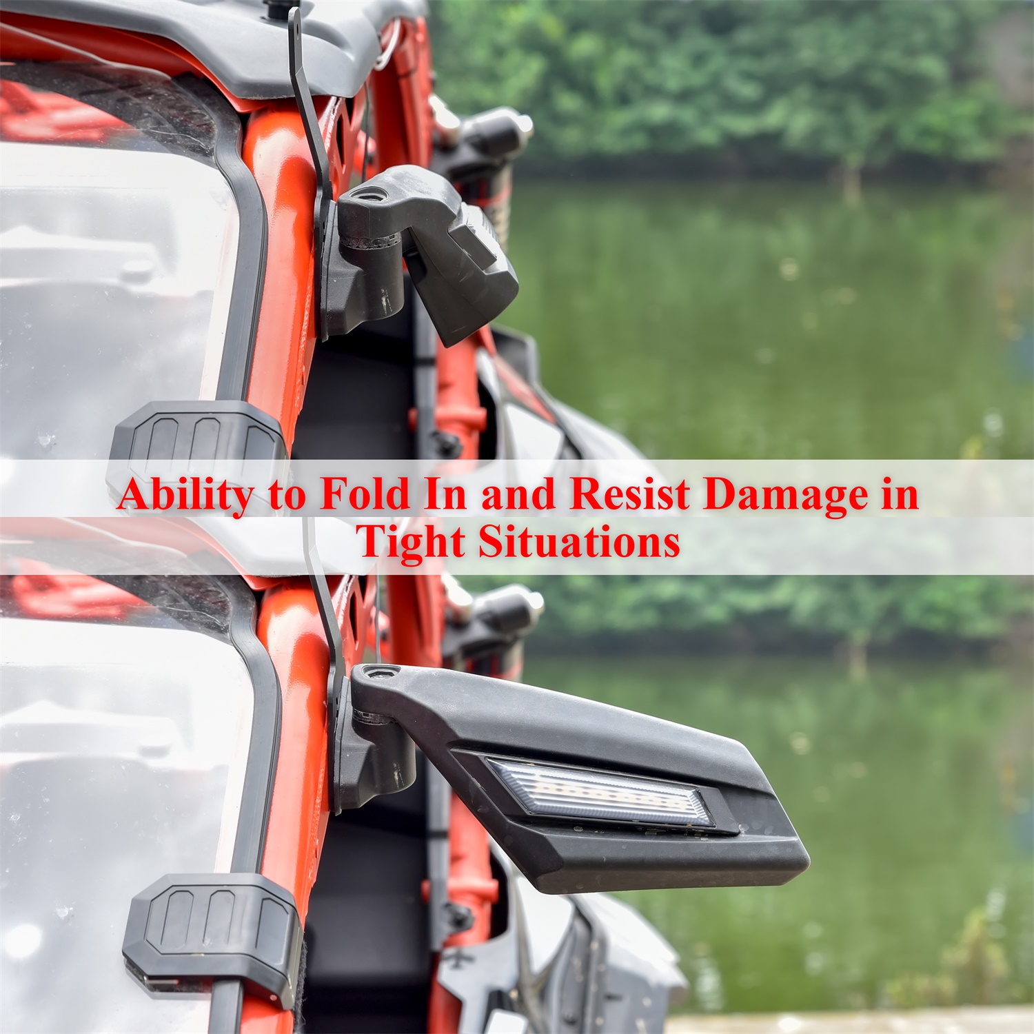 Rear View Side Mirrors with LED Turn Signal Lights for Can Am Maverick X3 2017-2022 - Image 6