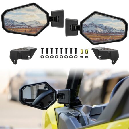 Adjustable Folding Side Rear View Mirrors for Can-Am Maverick Trail Sport Commander 2018-2023