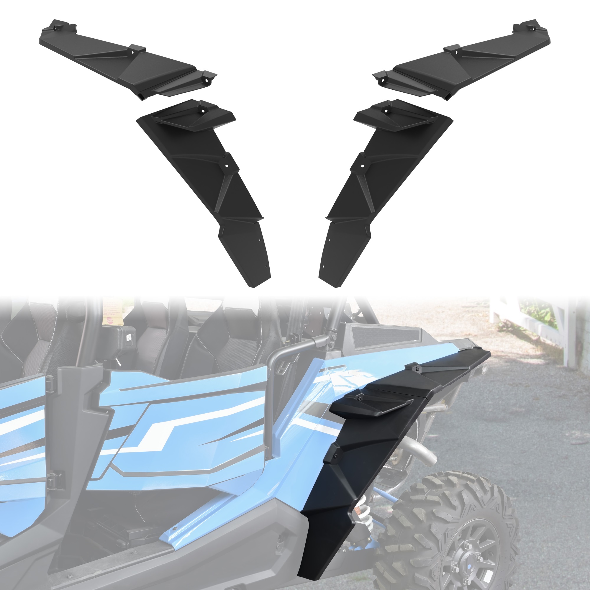 Wider Extended Rear Fender Flares Kit for Polaris RZR XP/XP 4 1000 Accessories 2014-2023