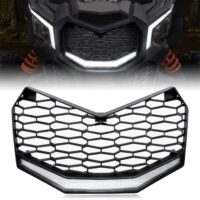 Front Bumper Mesh Grill with LED Light Bar for Can-Am Maverick X3 / X3 MAX 2017-2023