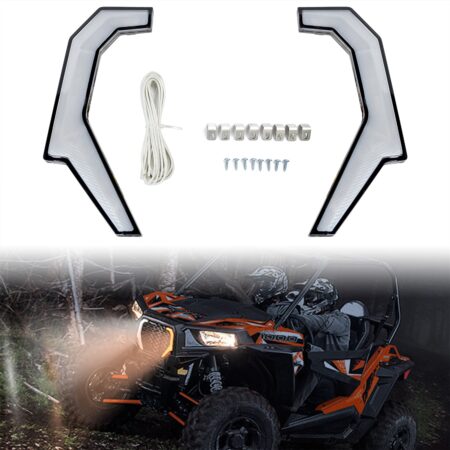 Front Signature Accent Fang Lights Grill Lamps Turn Signal Lights Assembly for Polaris RZR XP 4 1000 2014-2018 RZR 900 XC 900S