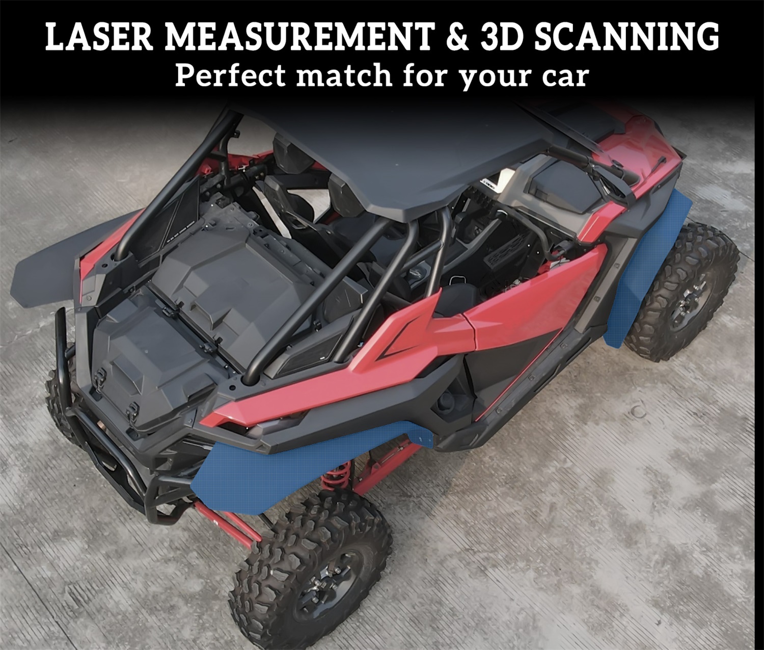 Front & Rear Wider Fender Flares Mud Flaps Mud Guards for Polaris RZR PRO XP/XP 4 - Image 3