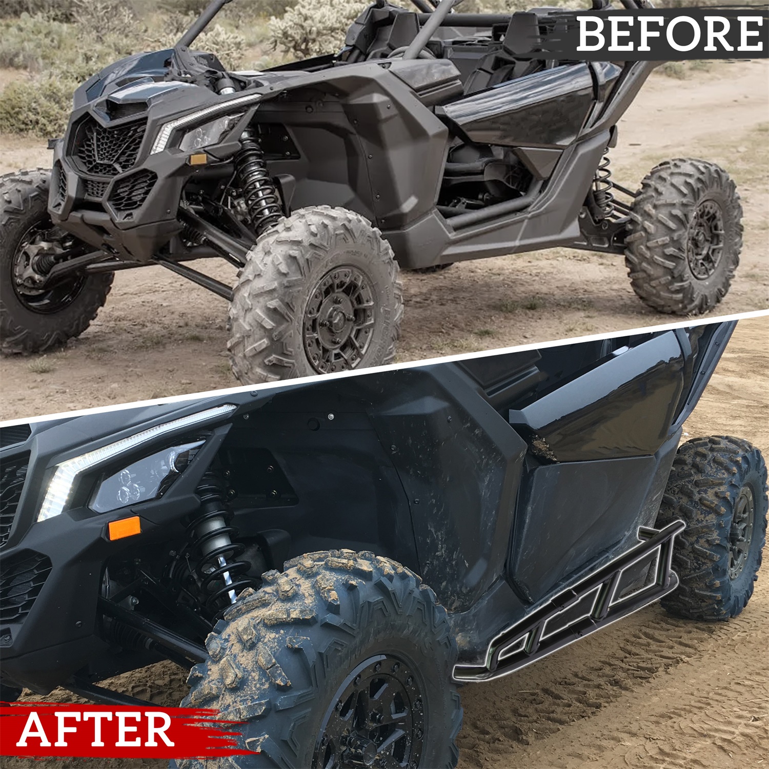 Combined Side Bumper Protector Guard Side Steps Nerf Bars Tree Kickers for Can-Am Maverick X3 Turbo R RR 2017-2022 - Image 3