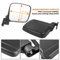 Adjustable Wider Rearview Side Mirrors for Polaris Ranger XP 1000 Crew 2018-2023 - Image 3
