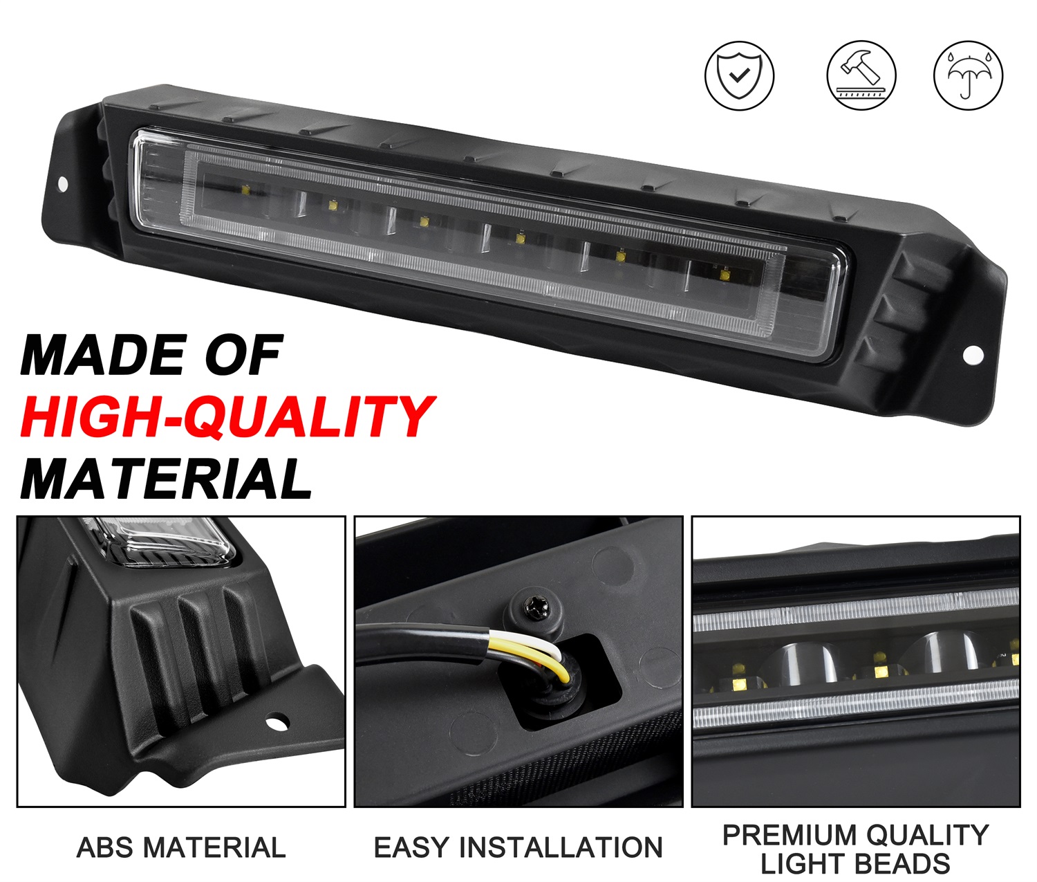 LED Rear Center Accent Tail light for Polaris RZR PRO XP/ RZR Turbo R 2020-2023 - Image 3