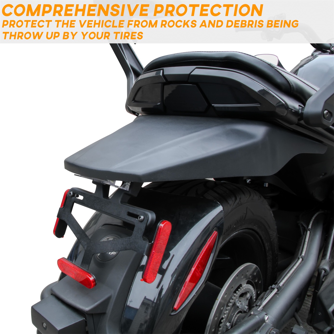 Rear Fender Extender with License Plate Light for Can-Am Spyder F3 F3-S 2015-2022 - Image 3