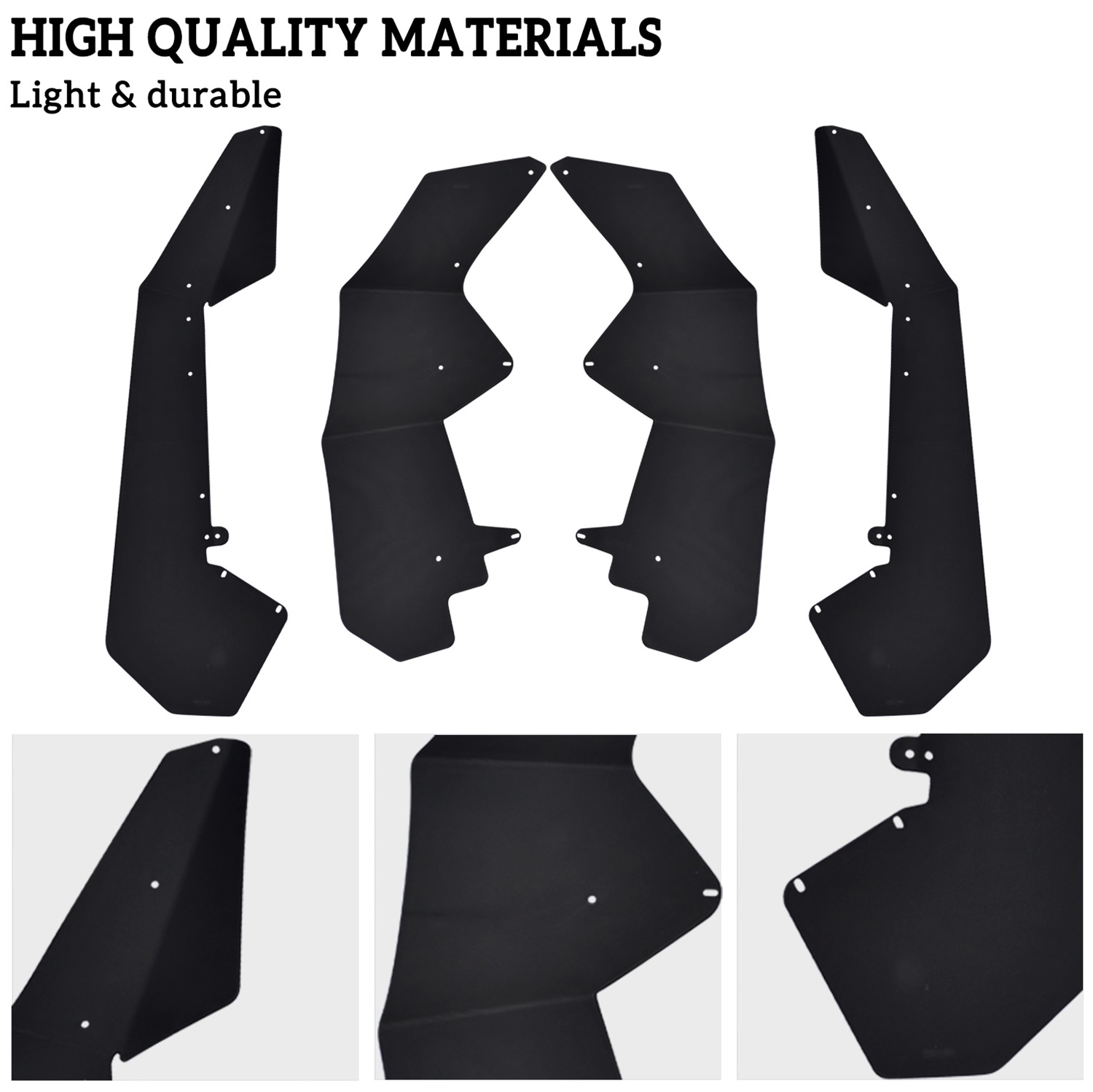 Front & Rear Wider Fender Flares Mud Flaps Mud Guards for Polaris RZR PRO XP/XP 4 - Image 4