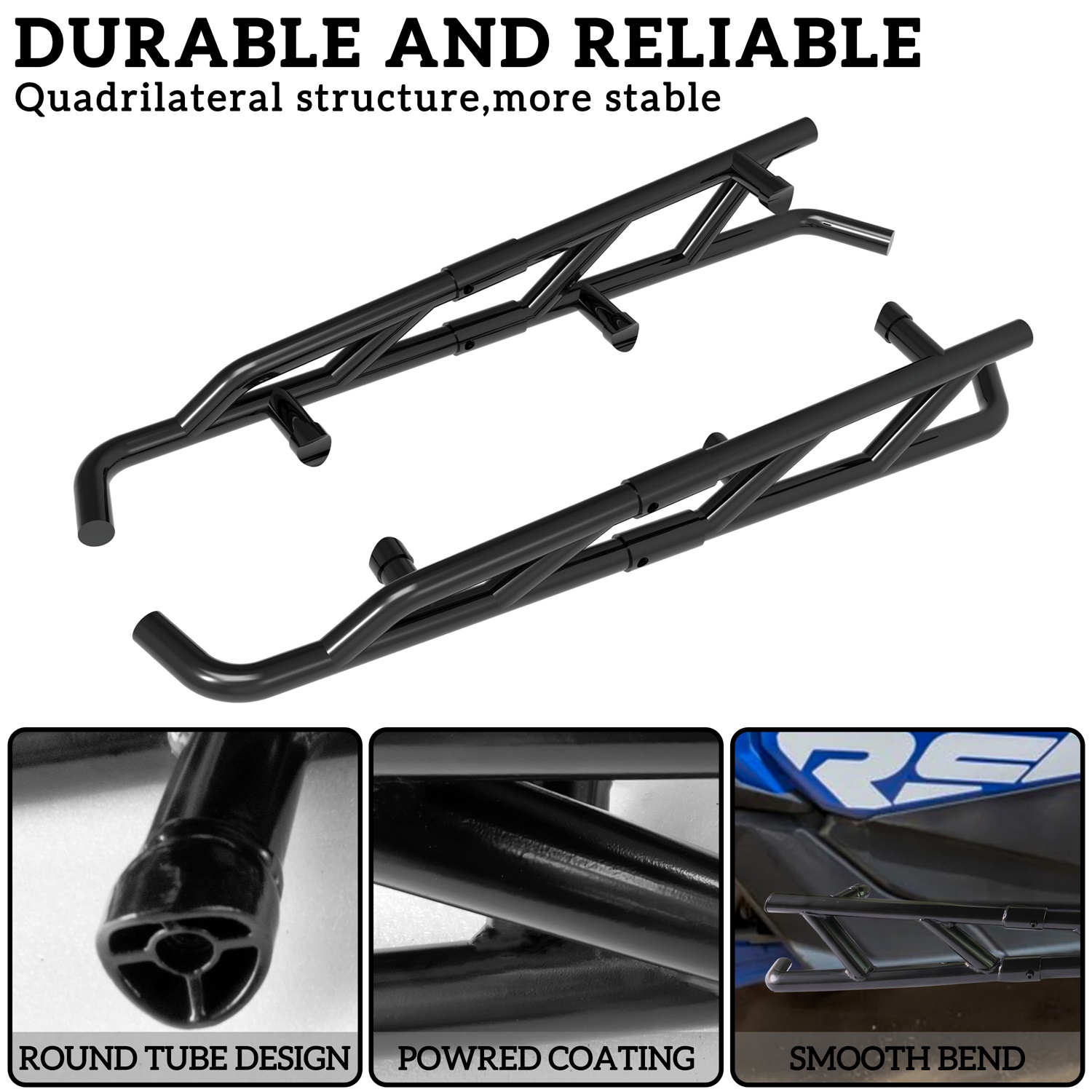 Combined Side Bumper Protector Guard Side Steps Nerf Bars Tree Kickers for Can-Am Maverick X3 Turbo R RR 2017-2022 - Image 4