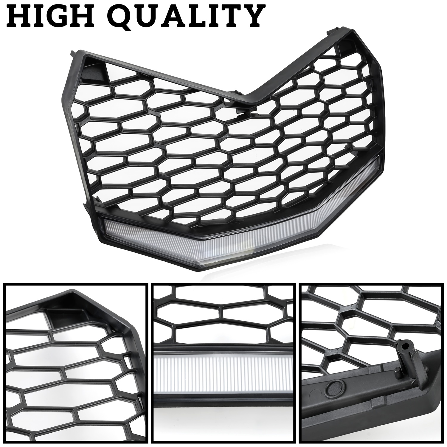 Front Bumper Mesh Grill with LED Light Bar for Can-Am Maverick X3 / X3 MAX 2017-2023 - Image 4
