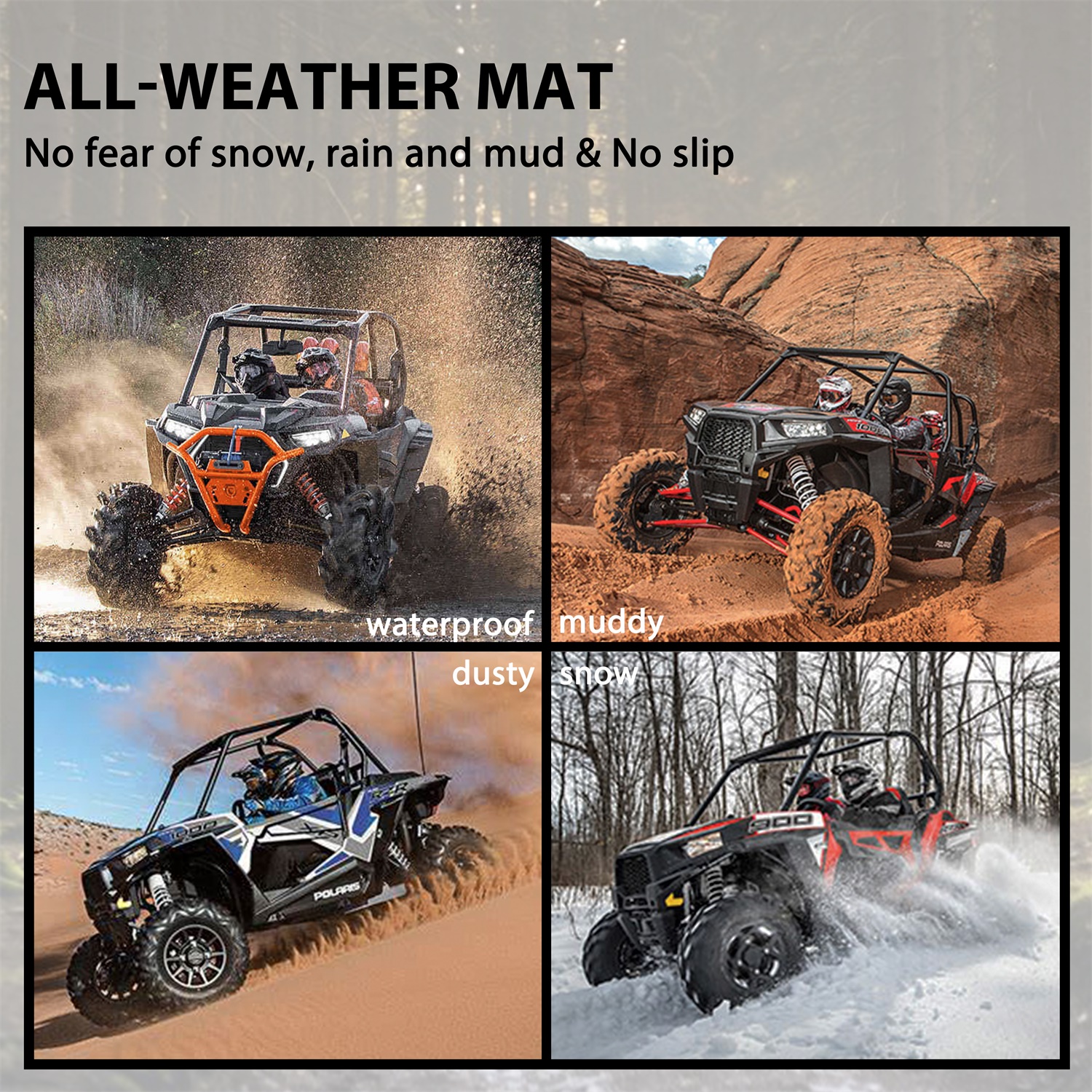 Front Row Floor Mats Floor Liners for Polaris Ranger 570 Fullsize, Ranger XP 900 & Full-Size Diesel - Image 5