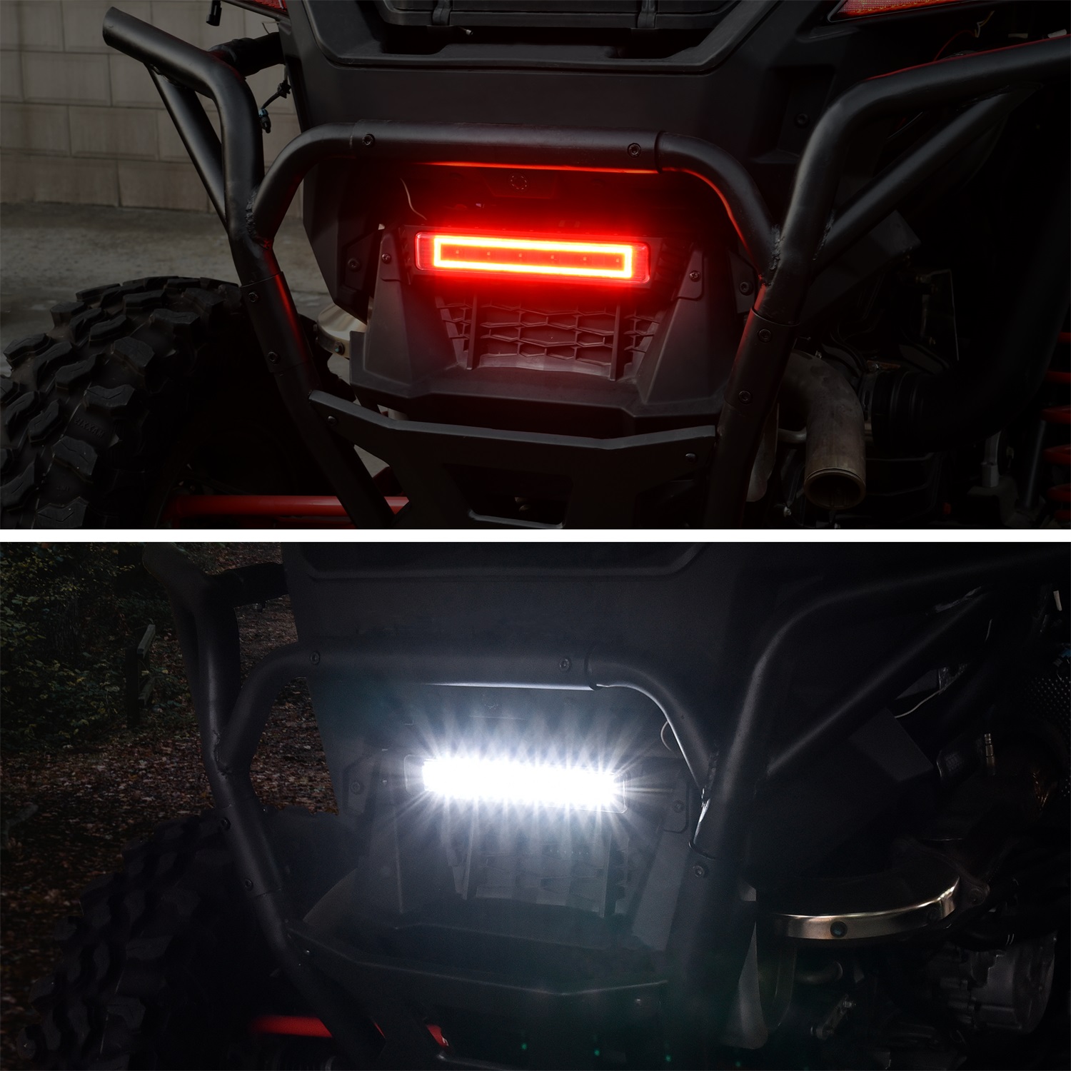 SAUTVS UTV Center Tail Light - Smoked Black LED Rear Lamp For Polaris RZR & Sportsman Models