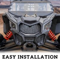 Front Bumper Mesh Grill with LED Light Bar for Can-Am Maverick X3 / X3 MAX 2017-2023 - Image 6