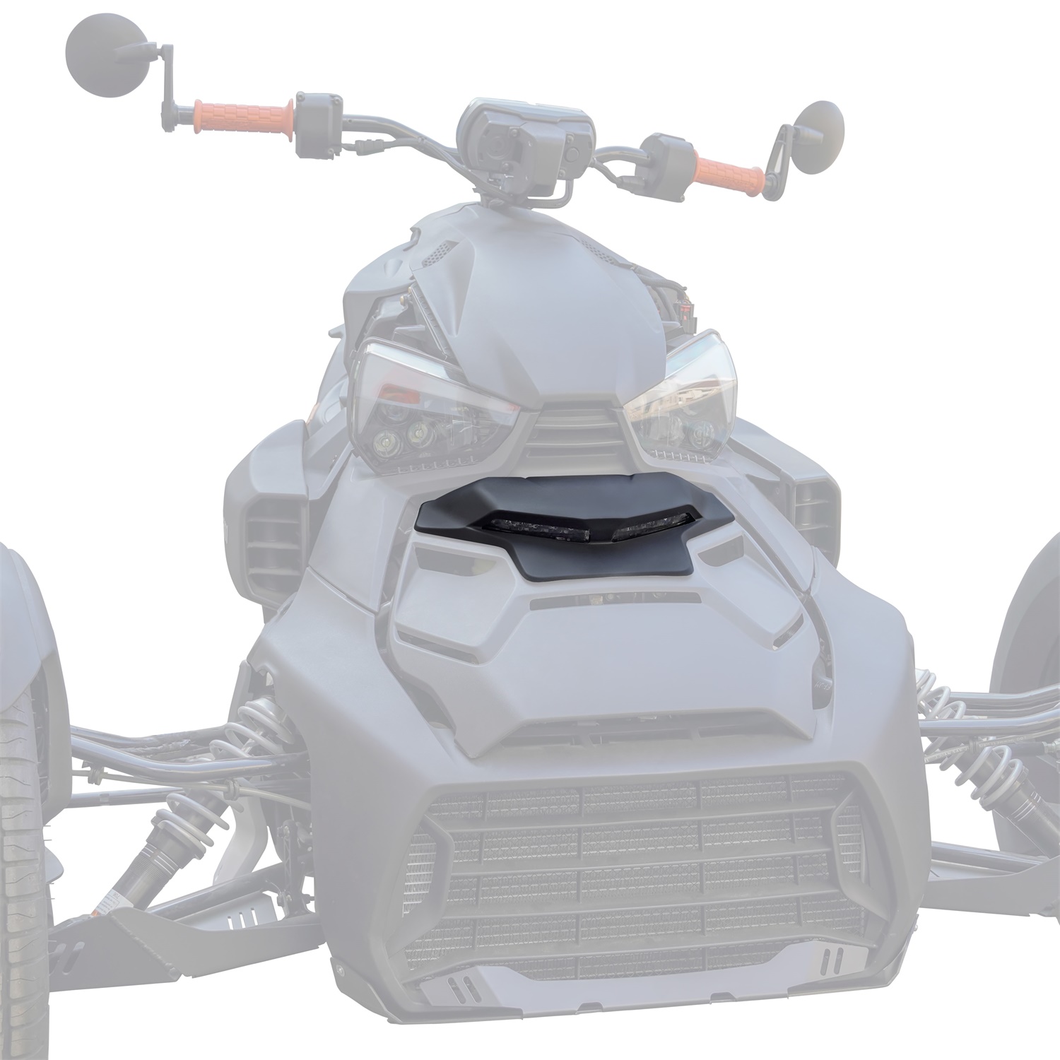 Black Hood Panel with Daytime Running Light for Can-Am Ryker All Models - Image 5