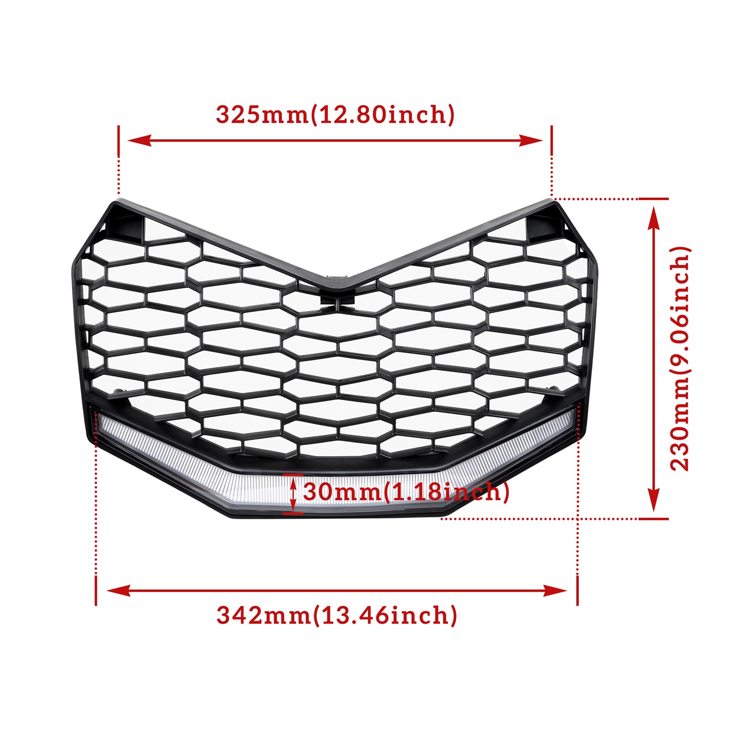 Front Bumper Mesh Grill with LED Light Bar for Can-Am Maverick X3 / X3 MAX 2017-2023 - Image 7