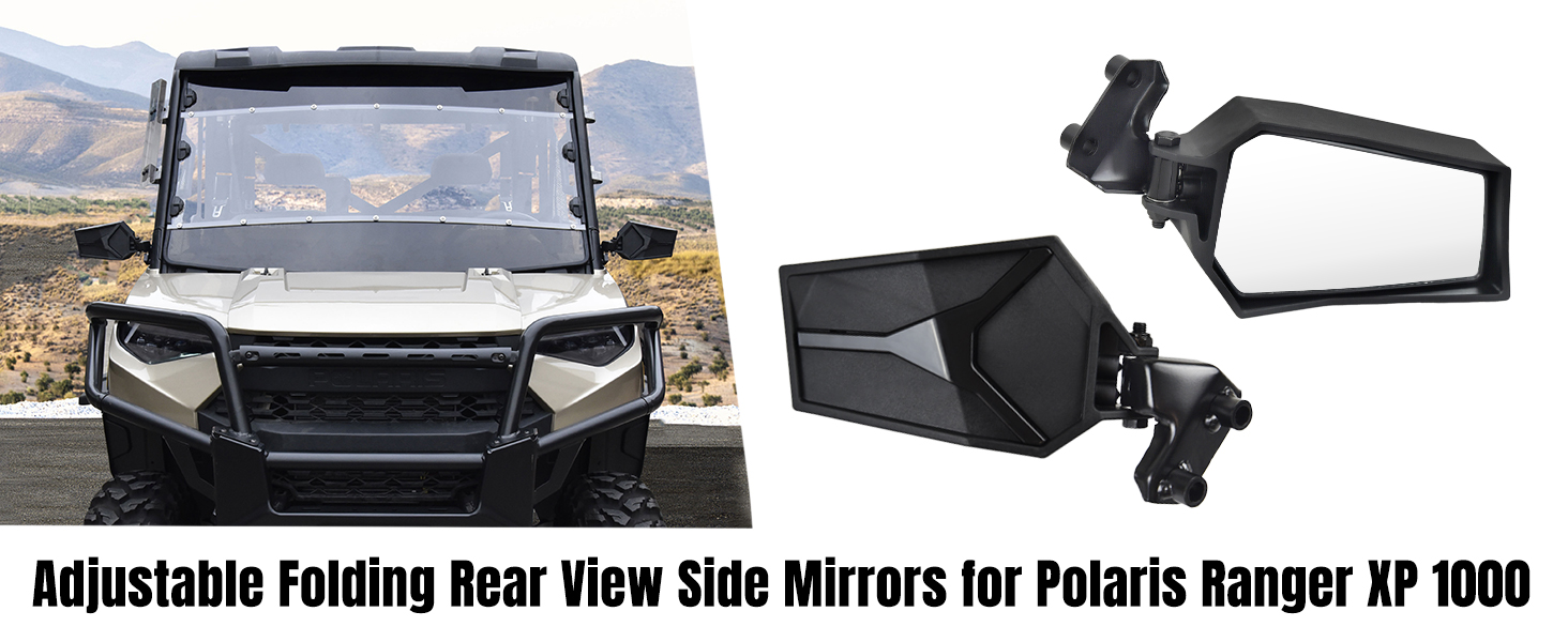 Adjustable Rearview Side Mirrors for Polaris Ranger XP 1000 Crew 2018