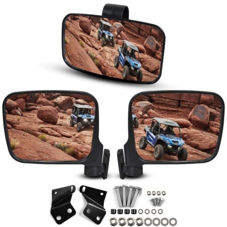 Center Rear View Mirror and Side Mirrors Combo for Yamaha RMAX 1000 2021-2023